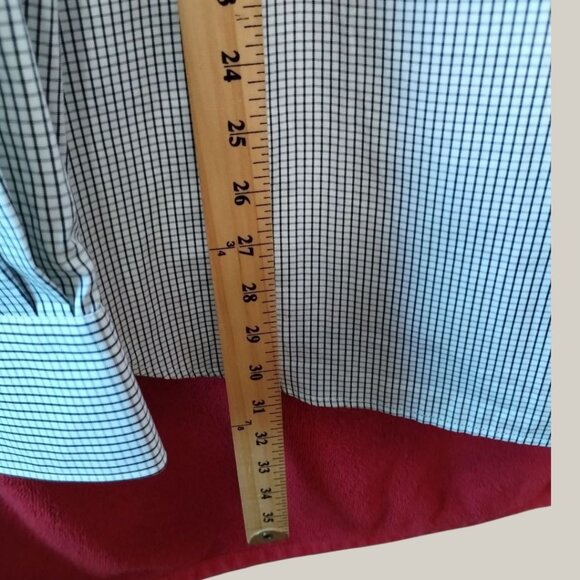 Zara Man Tailored Fit Checkered Long Sleeve Cotton Shirt Black/White Size 16 - Picture 5 of 10